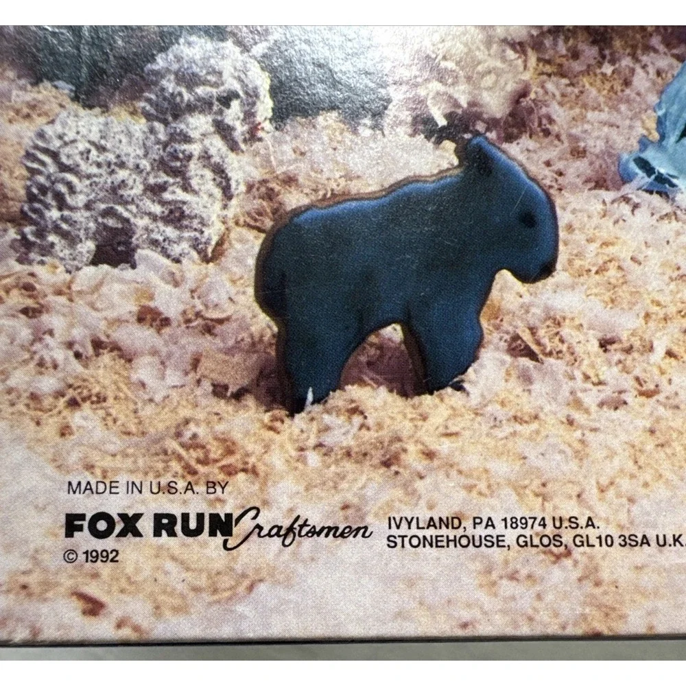 Vintage 1985 Fox Run Nativity Baking Set Metal Cookie Cutters Manger Scene New